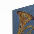 thumbnail image 2 of Luxe Metal Art 'French Horn 8' by David Chestnutt, Metal Wall Art, 16"x24", 2 of 9