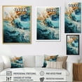 thumbnail image 4 of Designart "Currents Of White And Blue In The Ocean II" Ocean Floater Framed Wall Art Prints, 4 of 5