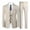 Beige Gray, variant on Men's Relaxed Fit 3-Piece Notched Lapel Suit Set, Single-Breasted Business Casual Attire with Back Vent & Functional Pockets