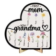 thumbnail image 2 of First Mom Now Grandma Customized Plaque, Personalized Mothers Day Birthday Gifts for Mom Grandma, Grandmas Garden Decor with Names, Custom Birth Moth Flower Wooden Sign Frame Craft, 2 of 8