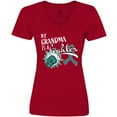 thumbnail image 3 of Inktastic Ovarian Cancer Awareness My Grandma is a Fighter Women's V-Neck T-Shirt, 3 of 5