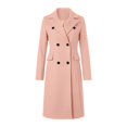 thumbnail image 4 of Women's Double Breasted Wool Blend Coat, Notch Lapel Trench Coat, Warm Winter Overcoat, Classic Long Coat, Fall Winter Pea Coat, Elegant Outerwear, Thick Tweed Jacket Pink, 4 of 4