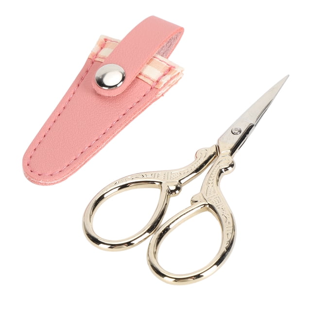 Stainless Steel Embroidery Scissors Set - Ergonomic Design Craft Scissors with Leather Cover, Crafting Tool for Sewing and Knitting