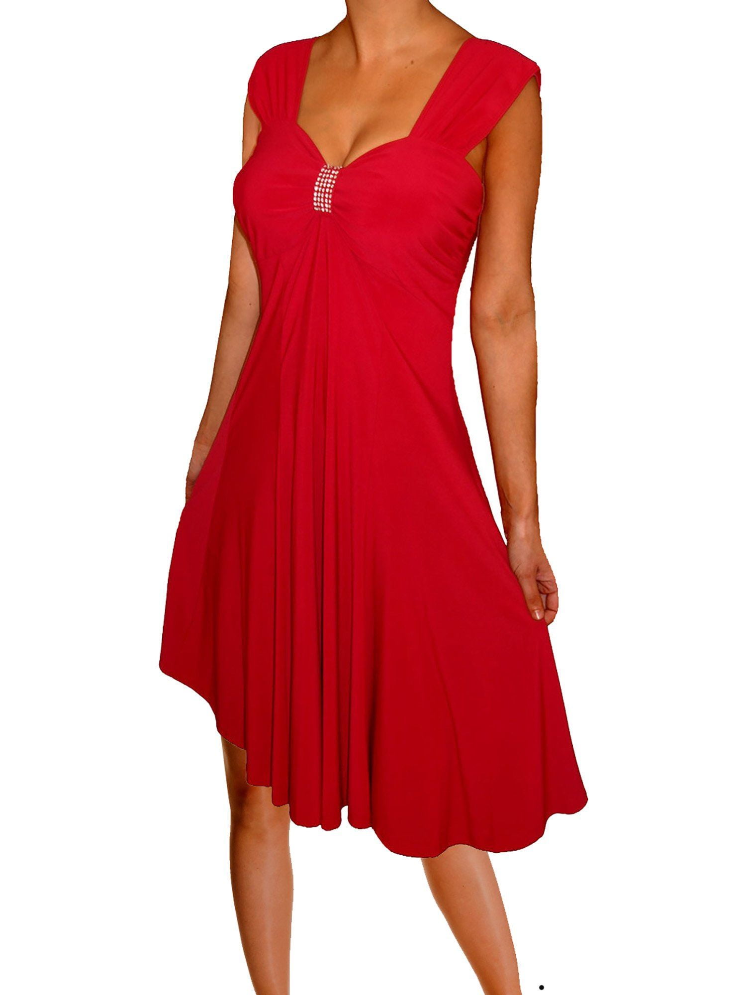 Funfash Plus Size Women Red Holiday Season Christmas Santa Hat Midi Dress - Walmart.com