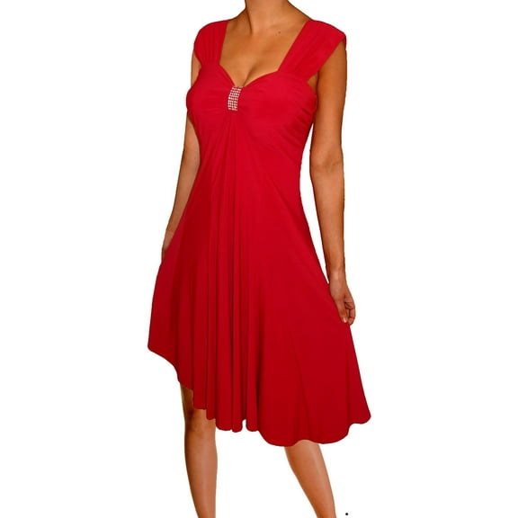 Funfash Plus Size Women Empire Waist A Line Red Sexy Dress Made in USA