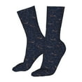 thumbnail image 5 of KLL Copper-Gold Gloss Outline Lily Flower Print Womens Crew Socks Athletic Middle Tube Long Socks Novelty Socks Gifts For Men, 5 of 7