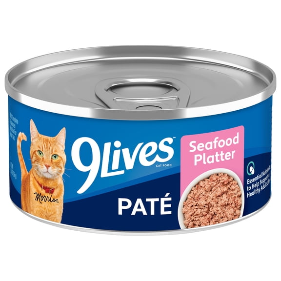 9Lives Paté Seafood Platter Wet Cat Food, 5.5 oz. Can