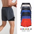 thumbnail image 3 of Pantalones cortos deportivos para hombre, para correr, maratón, atletismo, holgados, de tres puntos, de secado rápido, con forro, anti-running, de doble capa, para fitness, 3 of 6