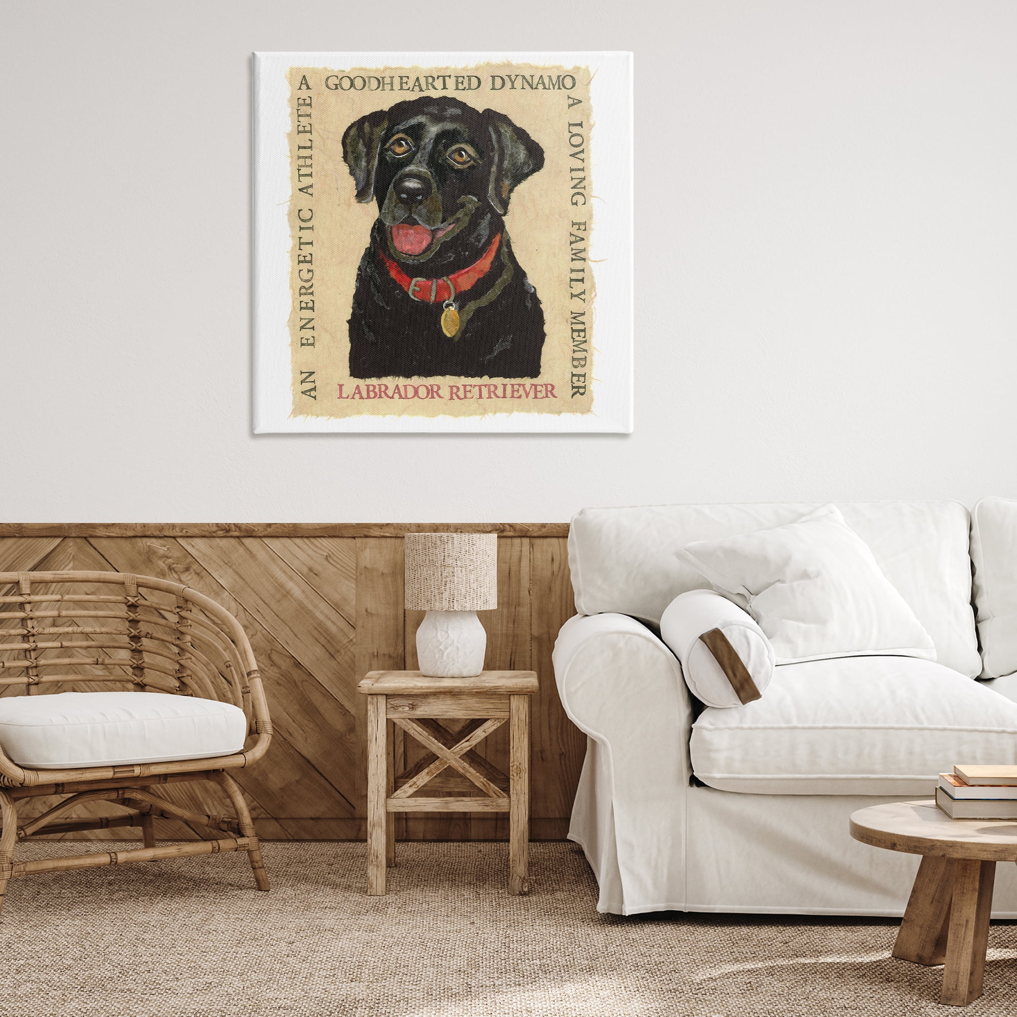 Stupell Industries Fun Black Labrador Phrases Animals Painting Wrapped Canvas Art Print Wall Art, 36 x 36