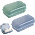 thumbnail image 1 of 2 piezas de jabonera de plástico Jabonera de viaje con tapa para baño Viajes, 1 of 5