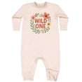 thumbnail image 2 of Inktastic Wild One Floral First Birthday Baby Fleece Romper, 2 of 4
