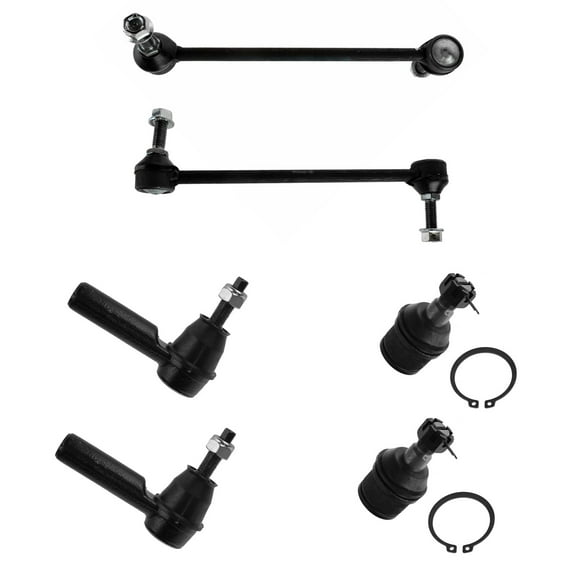 TRQ 6 pc Steering & Suspension Kit Lower Ball Joints Tie Rods Sway Bar End Links PSA59983