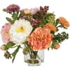 Nearly Natural Peony Artificial Flower Arrangement, Multicolor