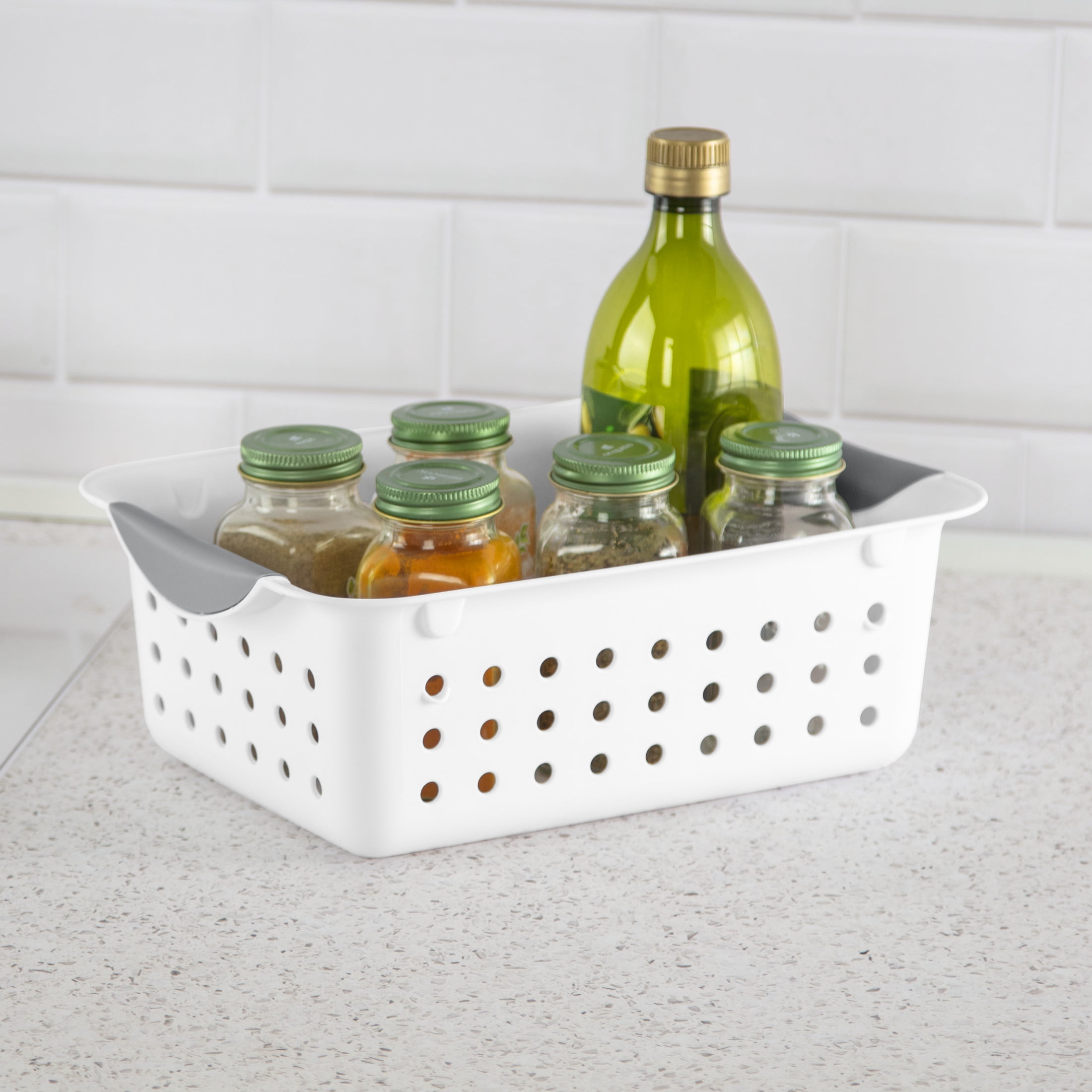 Sterilite Small Ultra™ Basket, Open Plastic Storage Bin, Versatile Organization Solution, White, 12 Count