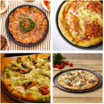 thumbnail image 5 of Xiao Hua Bandeja para pizza de 28 cm para horno, ideal para hornear en casa, cocina, restaurante, color negro, 5 of 5