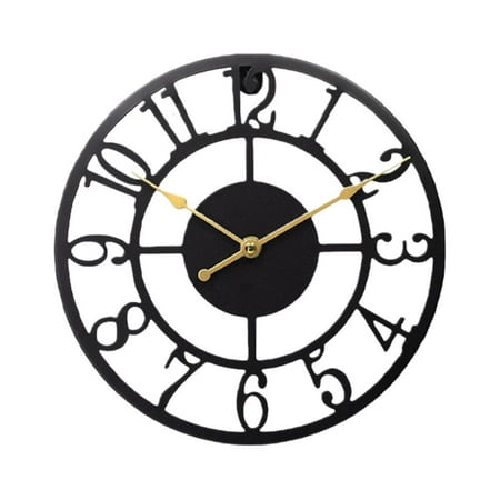 Minimalists Iron Wall Clock 12 Inch Quiet Movement Battery Operated For Kitchen Living Room Bedroom