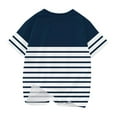 thumbnail image 5 of BLVB Boys Girls Summer Striped Shirts Short Sleeve Crewneck T Shirts Casual Tee Tops Kids Summer Fashion Outfits, 5 of 5