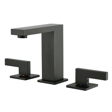 sumerain Widespread 8 inch Bathroom Faucet, Black Bathroom Sink Faucet, 3 Hole Bathroom Faucet ...