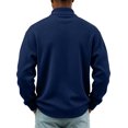 thumbnail image 4 of Men's Corduroy Zip Up Shacket Stand Collar Long Sleeve Corduroy Shirt MenStand Collar Coat Vintage Jackets Outerwear with Pockets, 4 of 6