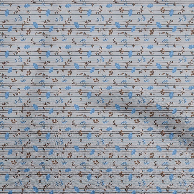 oneOone Rayon Light Blue Fabric Autumn Fabric For Sewing Printed Craft Fabric By The Yard 56 Inch Wide