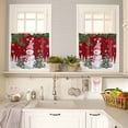 thumbnail image 4 of Christmas Snowman Kitchen Curtains and Valances Set, Classic Winter Christmas Tree Red Rod Pocket Window Valance 18 Inch Window Curtain Panels for Living Room Bedroom Laundry, 27.5x24in, 3 Pieces, 4 of 7