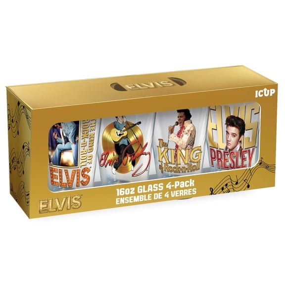 ICUP Elvis Portraits 4 Pc Pint Glass Set
