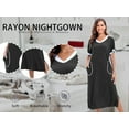 thumbnail image 5 of PinkBeautiM Womens Nightgown Long Loungewear V Neck Lounge Dress Short Sleeve Sleepshirt Full Length Soft Sleepwear with Pockets, 5 of 6