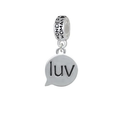 Text Chat - luv - Love - Wonder Woman Charm Bead
