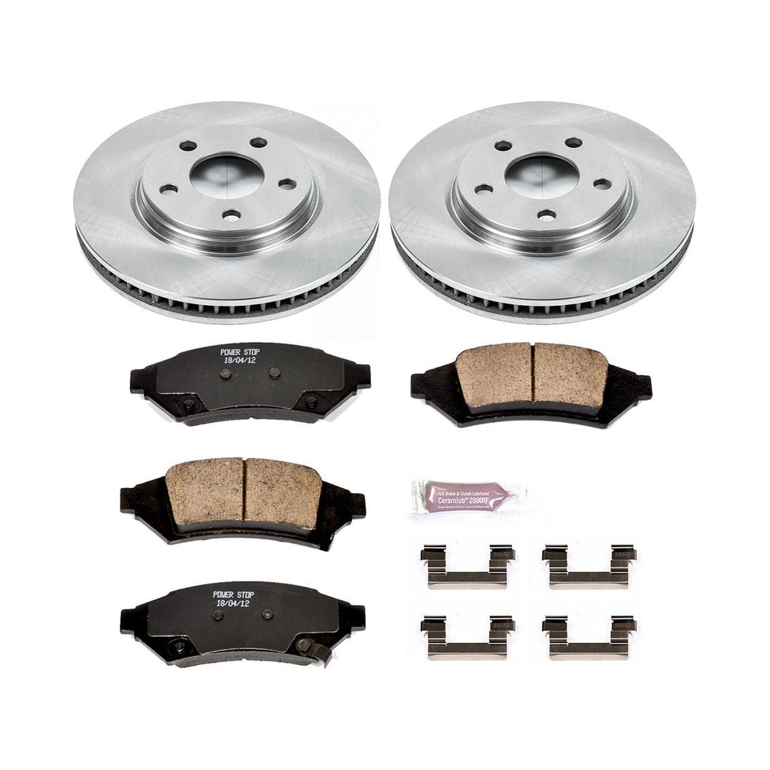 Power Stop Front Stock Replacement Brake Pad and Rotor Kit KOE1586