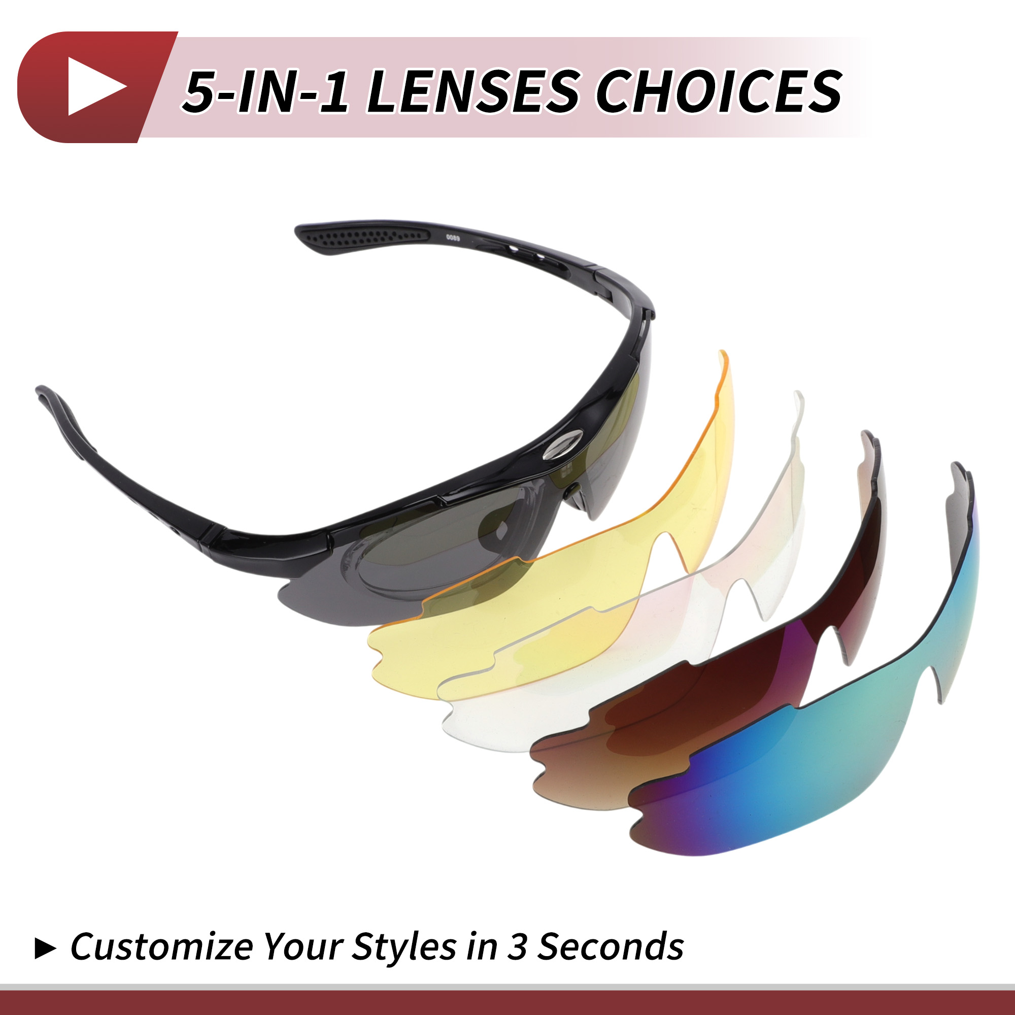 Unique Bargains 1 Set Motorcycle Riding Goggles PC PC Outdoor Sports Sunglasses for Motocross Dirt Bike ATV Dark Gray Lens Black Frame