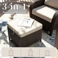 thumbnail image 5 of Joyside 5 PCS Outdoor Conversation Set with 78" 3-Seat Sofa, 2 Chairs & 2 Ottomans, Wicker Patio Furniture Set with Removable Cushions for Bistro, Deck, Sunroom, Beige, 5 of 8