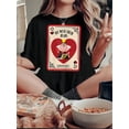 thumbnail image 1 of Camiseta Para Mujer Verano Suave Camiseta Con Cuello Redondo Para Mujer Para Caminar Por La CalleChic Poker Q Print Women's T-Shirt - Casual Crew Neck, Short Sleeve, Stretchy Polyester Blend, Machin, 1 of 7