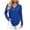 Blue, variant on Button Up Shirt Women Royal Blue Single Snap V Neck Oversized Outdoor Layer Blouse Blue XXL