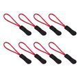thumbnail image 1 of 8 Pieces Zipper Pull Puller Lightweight Rope Tag Fixer Multi-Purpose Replacement Buckle Bags Suitcase Accessories Textiles Black+Red, 1 of 5