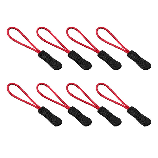 Tirador de cremallera Qarigey 8 piezas Accesorios de mochila Negro+Rojo