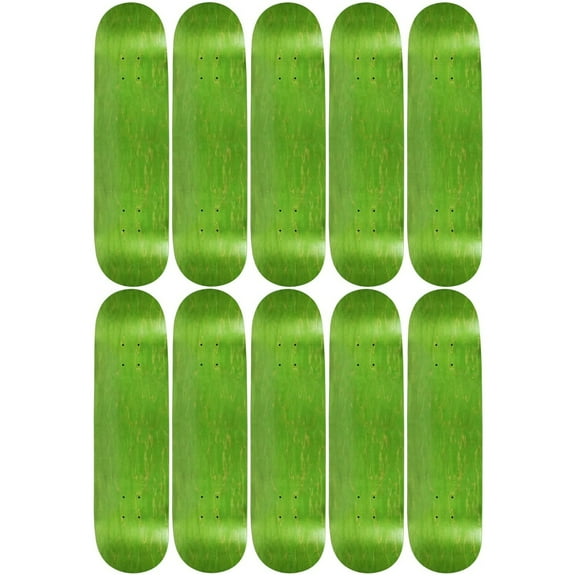 10 Count 7.75" Blank Skateboard Deck Stained Green Moose 7-Ply Canadian Maple