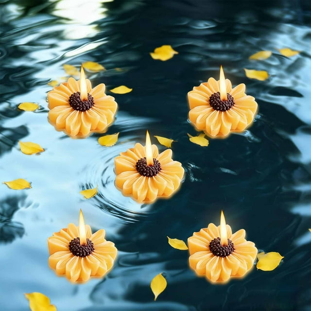 Scented Tea Light Candles, Floating Flower Event Candles, Gift Set for Parties and Celebrations