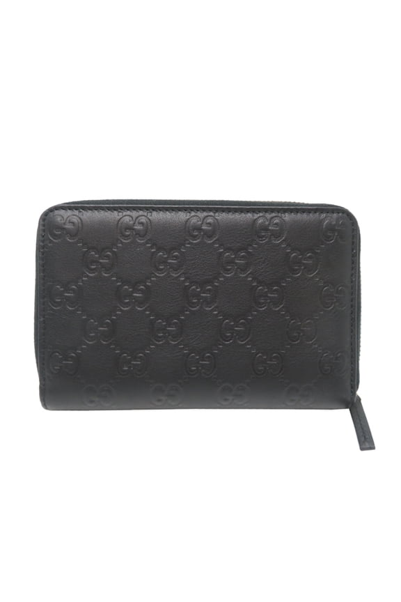 Pre-Owned Gucci Multi-Round Zipper Wallet, Women's/Men's Bi-fold 420113, Leather, Black