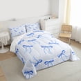 thumbnail image 3 of Feelyou Blue Cartoon Ribbon Bedding Comforter Set, Kawaii Butterfly Knot Twin Comforter Sets, Teens Kids Women Girls Reversible Bedding Set, Breathable Home Decor, 2pcs, 3 of 8