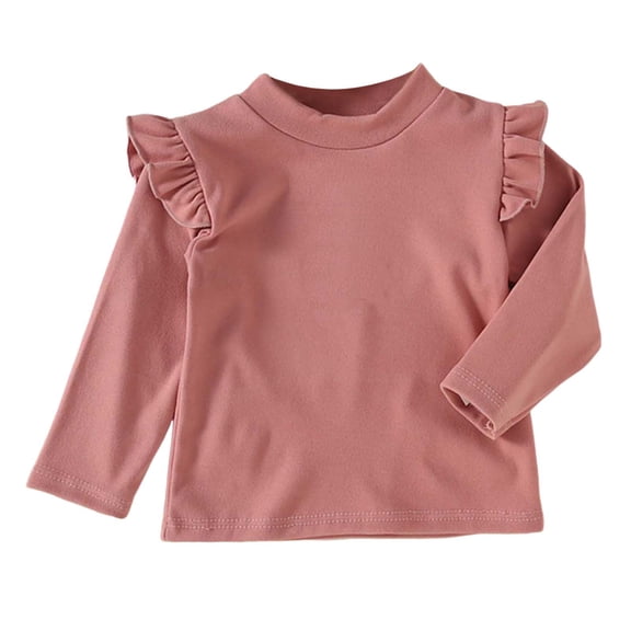 Toddler Girl Shirts Ruffle Sleeves Soft Tops Baby Tee Casual Plain Girls Tshirts Kids Clothes cute sweatshirts for kids