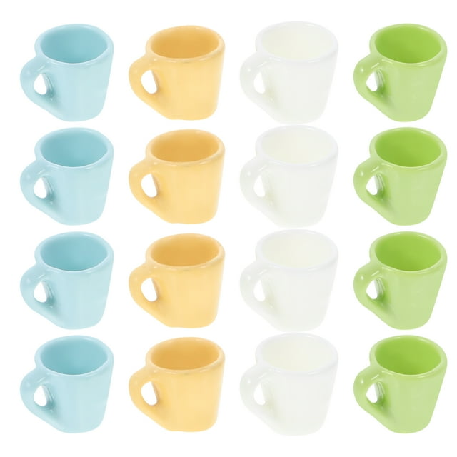 MasteelfCA Tasses à Café Miniatures en Résine Tasse à Thé Jeu de Rôle Ensemble de Décoration Accessoires 16 Pcs