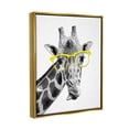thumbnail image 3 of Stupell Industries Funny Giraffe Yellow Glasses Animals & Insects Painting Gold Floater Framed Art Print Wall Art, 3 of 6