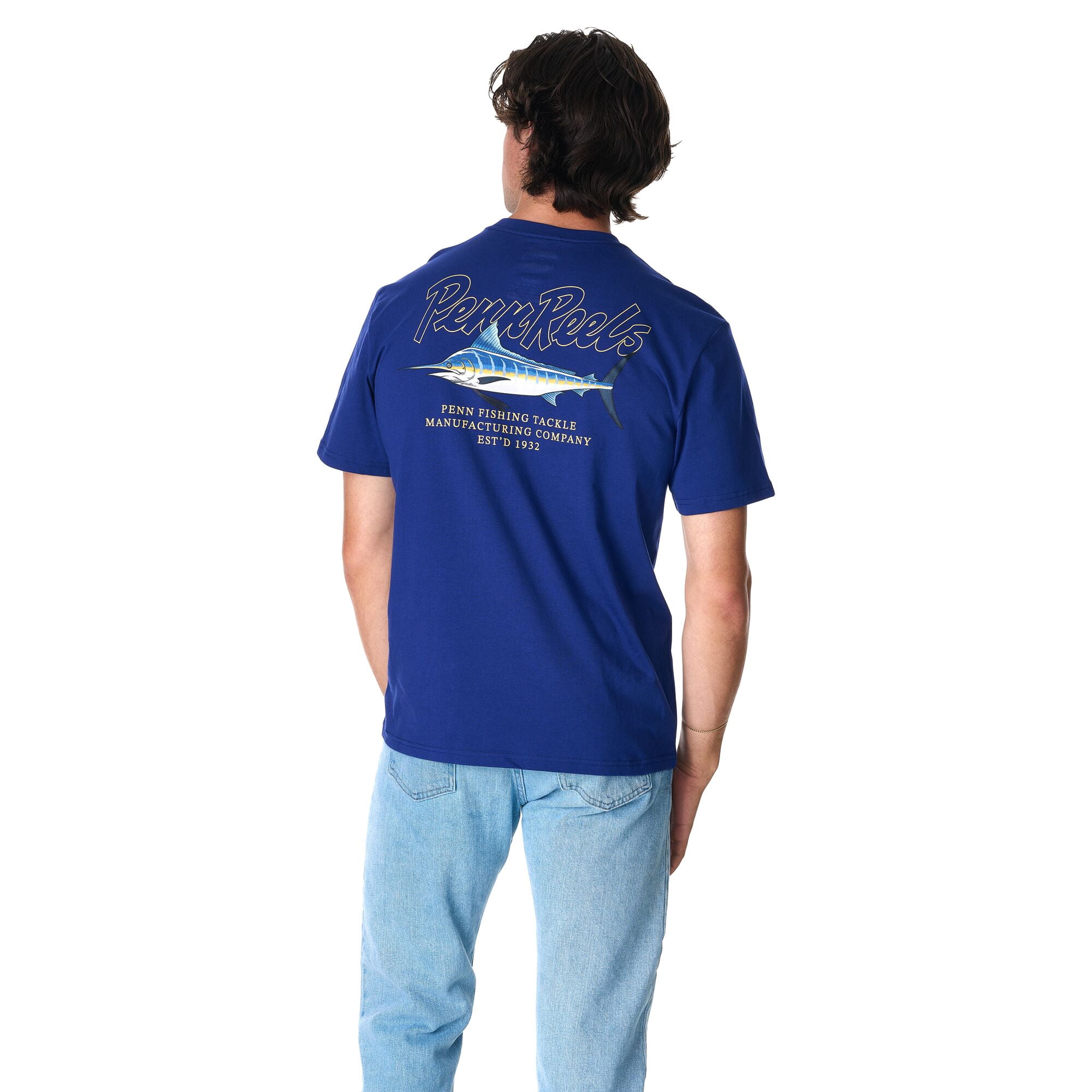 PENN Marlin Short Sleeve T-Shirt, Dark Blue, Size XXL