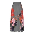 thumbnail image 4 of Njagoc3 Womens High-Waisted Vibrant Floral Print Midi Skirt for Wedding Guests & Formal Parties, 4 of 5