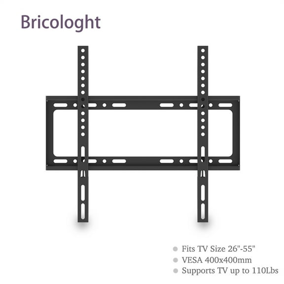 TV Mount Fixed for Most 32-70 Inch LED, LCD and Plasma TV, TV Wall Mount TV Bracket up to VESA from 200x100mm to 600x400mm and 110 LBS Loading Capacity