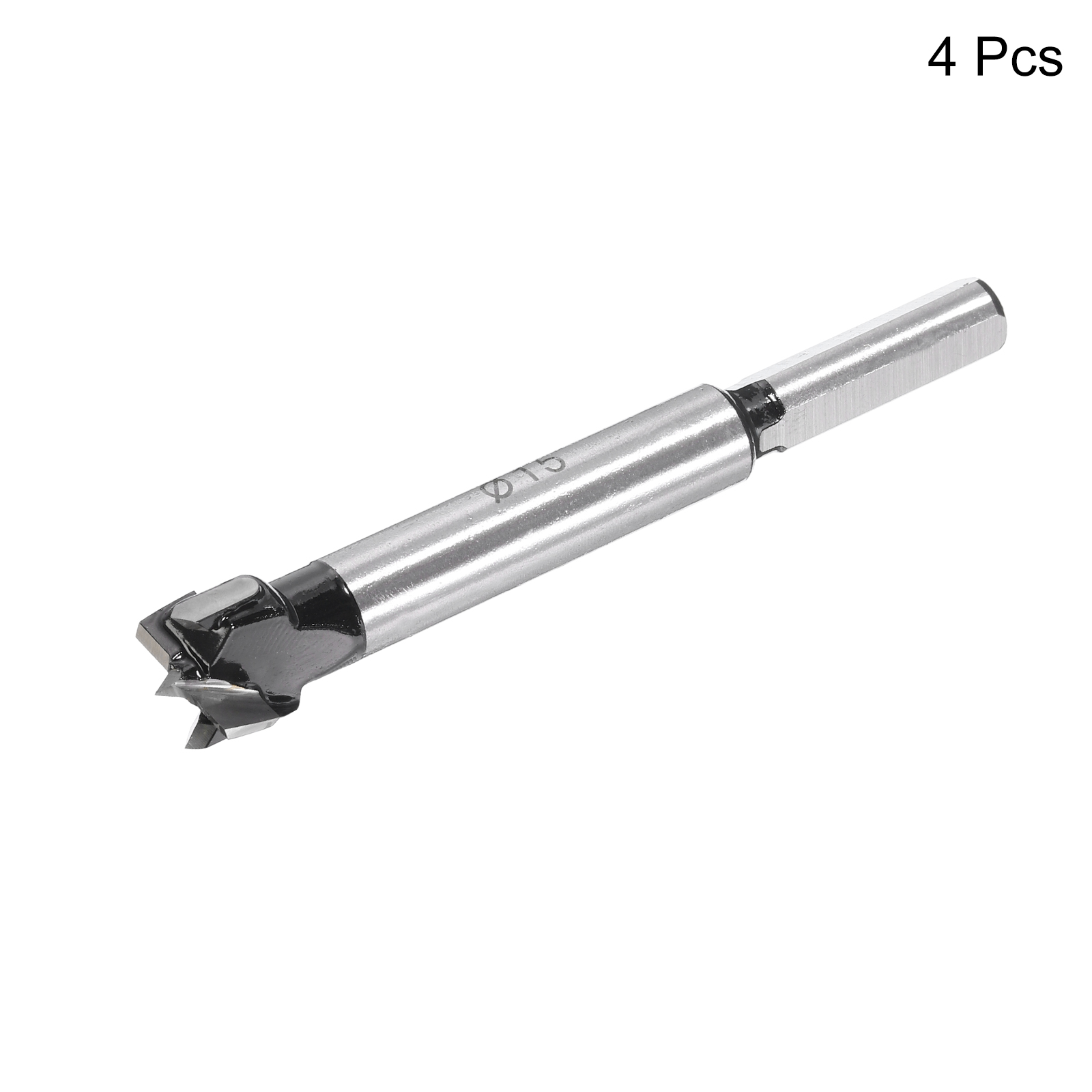 Uxcell 4 Pieces Forstner Drill Bit Set 15/32" 9/16" 19/32" 5/8" K30/C1 Carbide Bits Wood Hinge Hole Opener