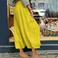 thumbnail image 4 of Kvture Women's Harem Pants Fashion Solid Color Elastic Waist Baggy Comfy Capri Pants Summer Beach Casual Sweatpant Yellow XL, 4 of 7