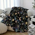 thumbnail image 2 of Whimsical Floral & Starry Sky Design Flannel Blanket Soft Reversible All-Season Comfort Machine Washable Perfect for Sofa Bed Travel Office and Camping Vibrant Multicolor, 2 of 5