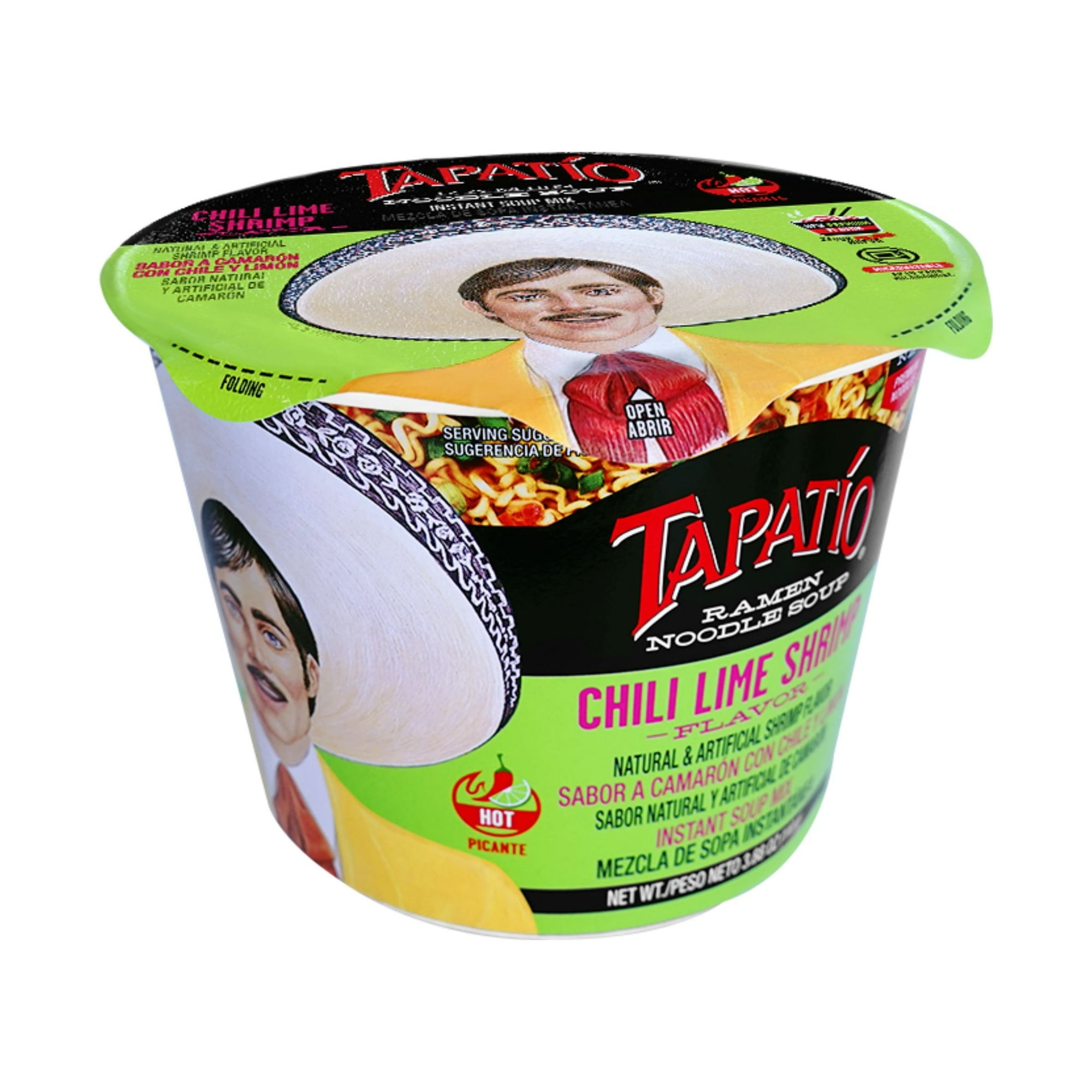 Tapatio Spicy Chili Lime Shrimp Flavor Ramen Noodle Soup, 3.8 oz (Pack of 6)