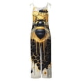 thumbnail image 4 of Cavosen Summer Rompers for Women Oversized Yellow Jumpsuits Wide Leg Long Overalls with Pocket Daisies Summer Vacation Rompers, 4 of 5